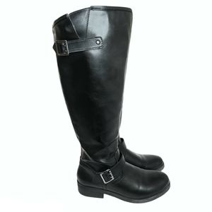 Madden Girl Black Marrca Knee High Riding Boots